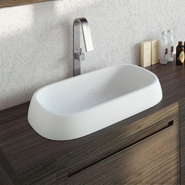 Mobile Bagno lavabo incasso teknorit top legno Rhu14