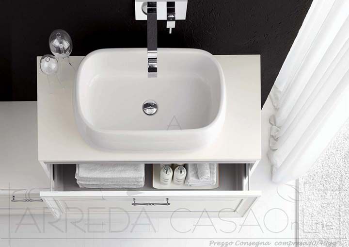 Mobile Bagno neo classico bianco anticato Style01