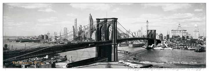 Quadro Stampa ANONYMOUS The Brooklyn Bridge, NYC, 1938 EC14509 - Prezzo web
