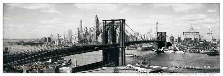 Quadro Stampa ANONYMOUS The Brooklyn Bridge, NYC, 1938 EC14510 - Prezzo web