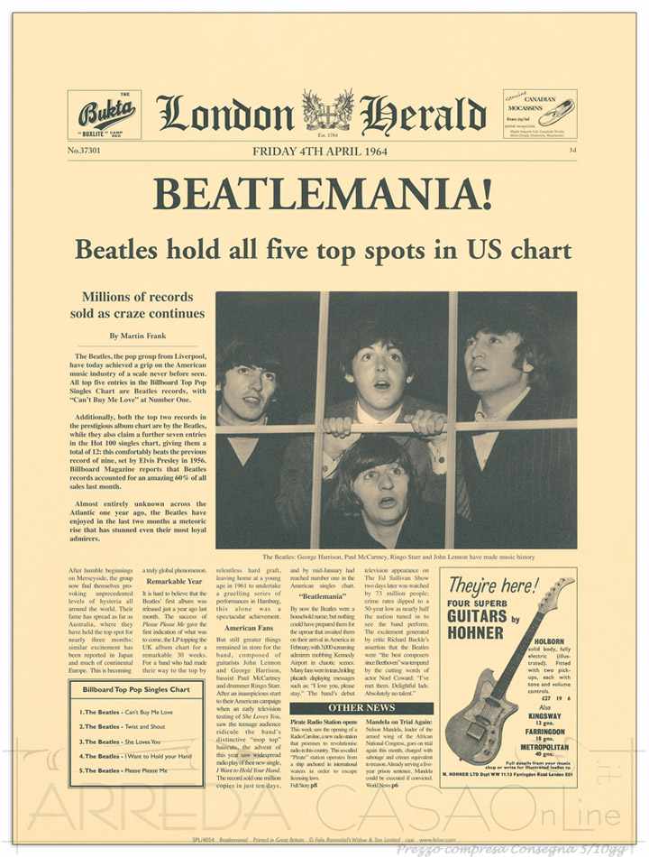 Quadro Stampa THE VINTAGE COLLECTION Beatlemania EC20518 - Sconto online