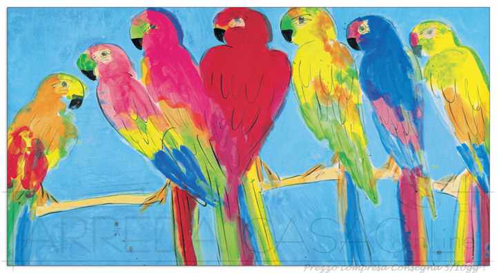 Quadro Stampa TING Parrots in blue EC20523 - Sconto online