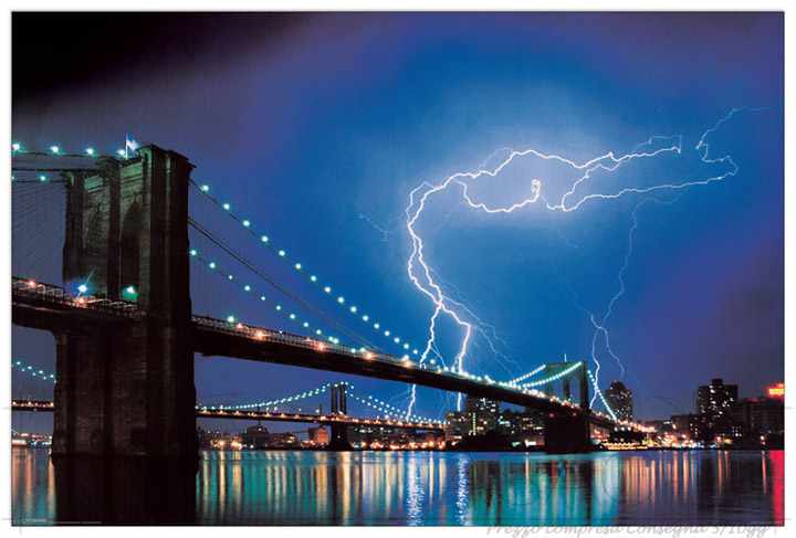 Quadro Stampa BROOKLYN Brooklyn Bridge (Lightning) EC21895 - Prezzo web
