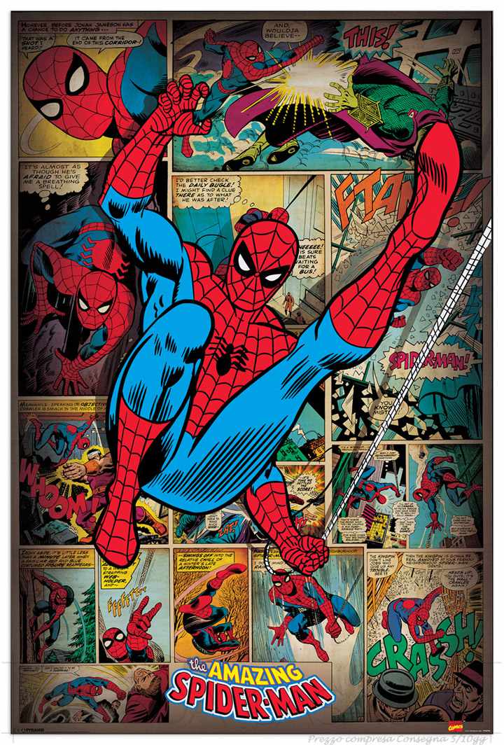 Quadro Stampa MARVEL COMICS Spider-man Retro EC21928 - Prezzo web