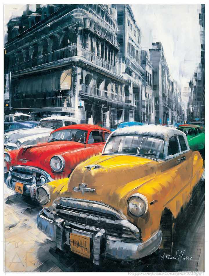 Quadro Stampa Massa Havana vintage classic cars I EC22001 - Prezzo web
