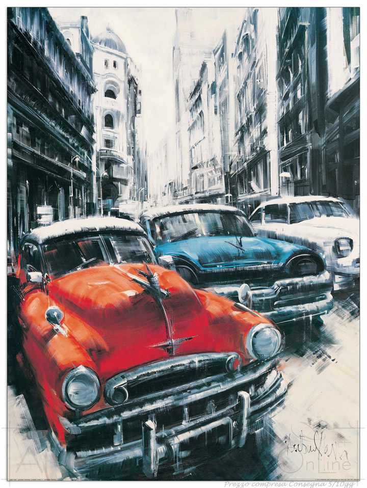 Quadro Stampa Massa Havana vintage classic cars II EC22002 - Prezzo web